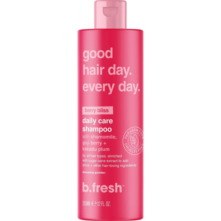b.fresh Daily Care Shampoo | Good Hair Day. Everyday. - Daily Cleanser for All Hair Types, Enriched with Chamomile + Sugar Cane Extract for Shine, 12 Fl Oz