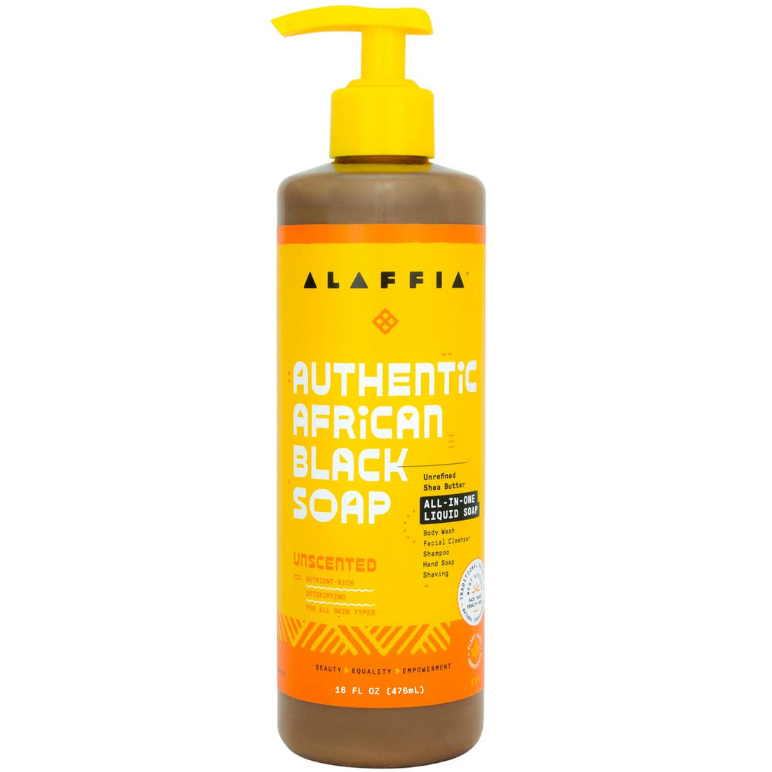 Unscented : Alaffia - Authentic African Black Soap, Unscented, 16 Ounces
