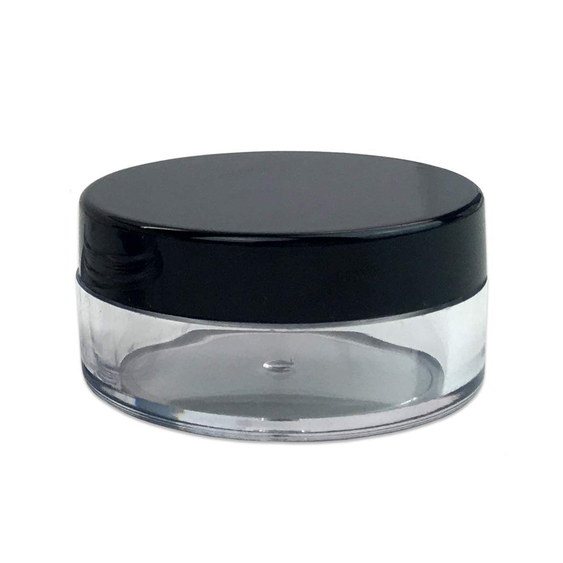 (Quantity: 100 Pieces) Beauticom® 10G/10ML High Quality Round Clear Jars with Black Lids for Scrubs, Oils, Salves, Creams, Lotions - BPA Free