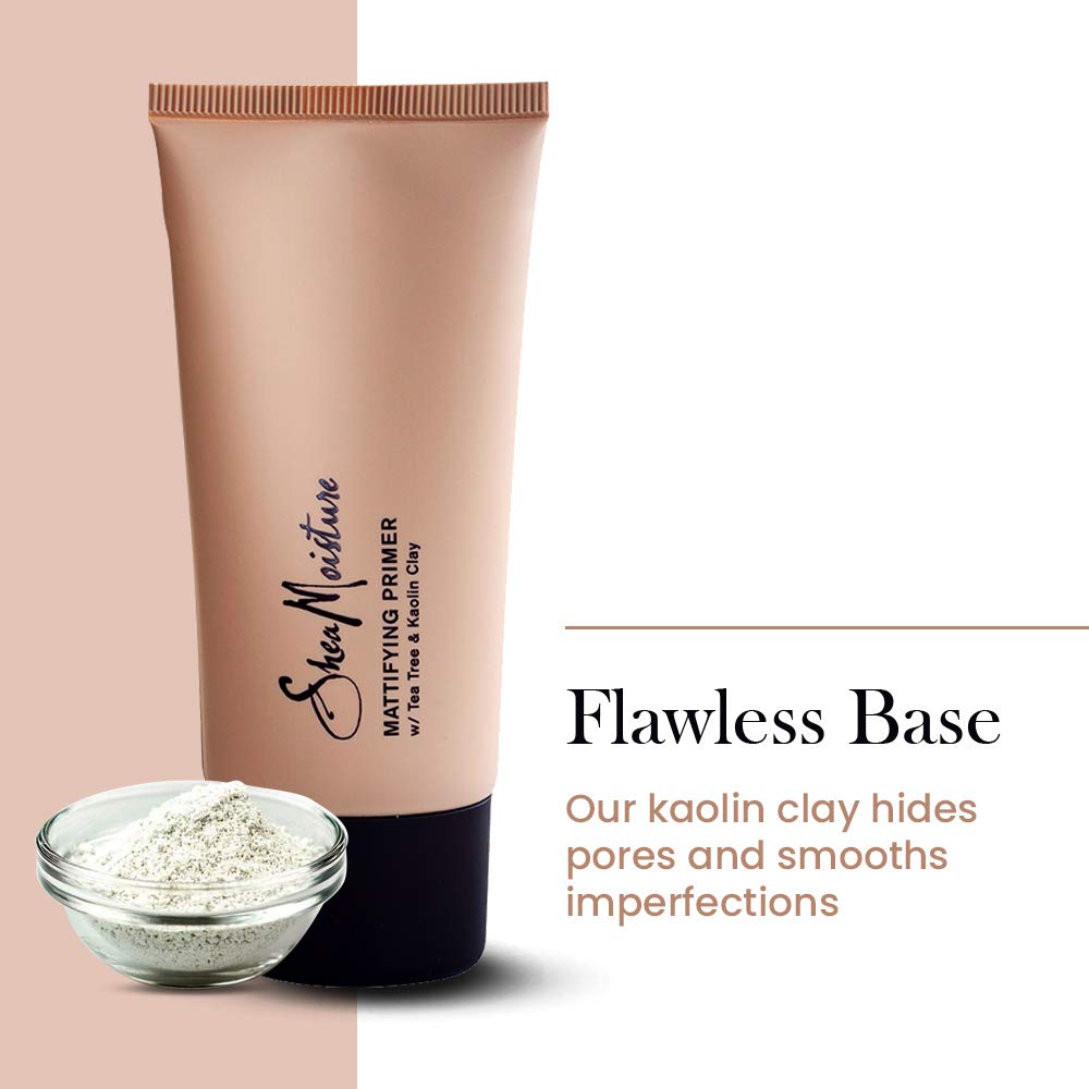 SheaMoisture Mattifying Primer - Matte Face Primer Hydrates and Balances Skin - Made with Organic Shea Butter, Tea Tree and Kaolin Clay (Good for oily, acne prone or sensitive skin) (2 Pack (3.4oz))