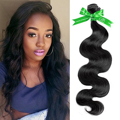 26inch, GR-6A High Quality : GoldRose Beauty Grade 6A 100% Brazilian Virgin Human Hair Extensions Body Wave, 1 Bundle 26 Inches Natural Black Color