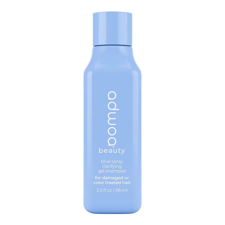adwoa beauty Blue Tansy Clarifying Shampoo with Bamboo, Hydrolyzed Quinoa And Horsetail extracts. Deeply cleanses hair while moisturizing + enhancing shine. For Kinky, Coily and Curly Hair - 3.3 oz