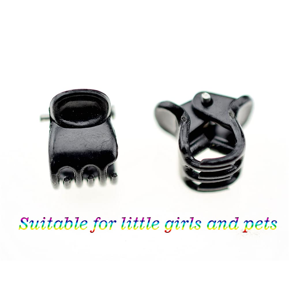 kolifu 100pc/pack 1cm Hair Claws Clip for Women Girls Plastic Mini Hairpin Hair Clip Clamp Hair Accessories Gifts (100pcs black) : 100pcs black