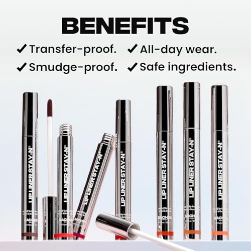 Sacheu Lip Liner STAY-N Peel Off Lip Stain — Long Lasting Matte Lip Tattoo Transfer Proof Lipstain Infused with Hyaluronic Acid & Vitamin E for All Skin Types — Vegan & Cruelty-Free, p-INKED
