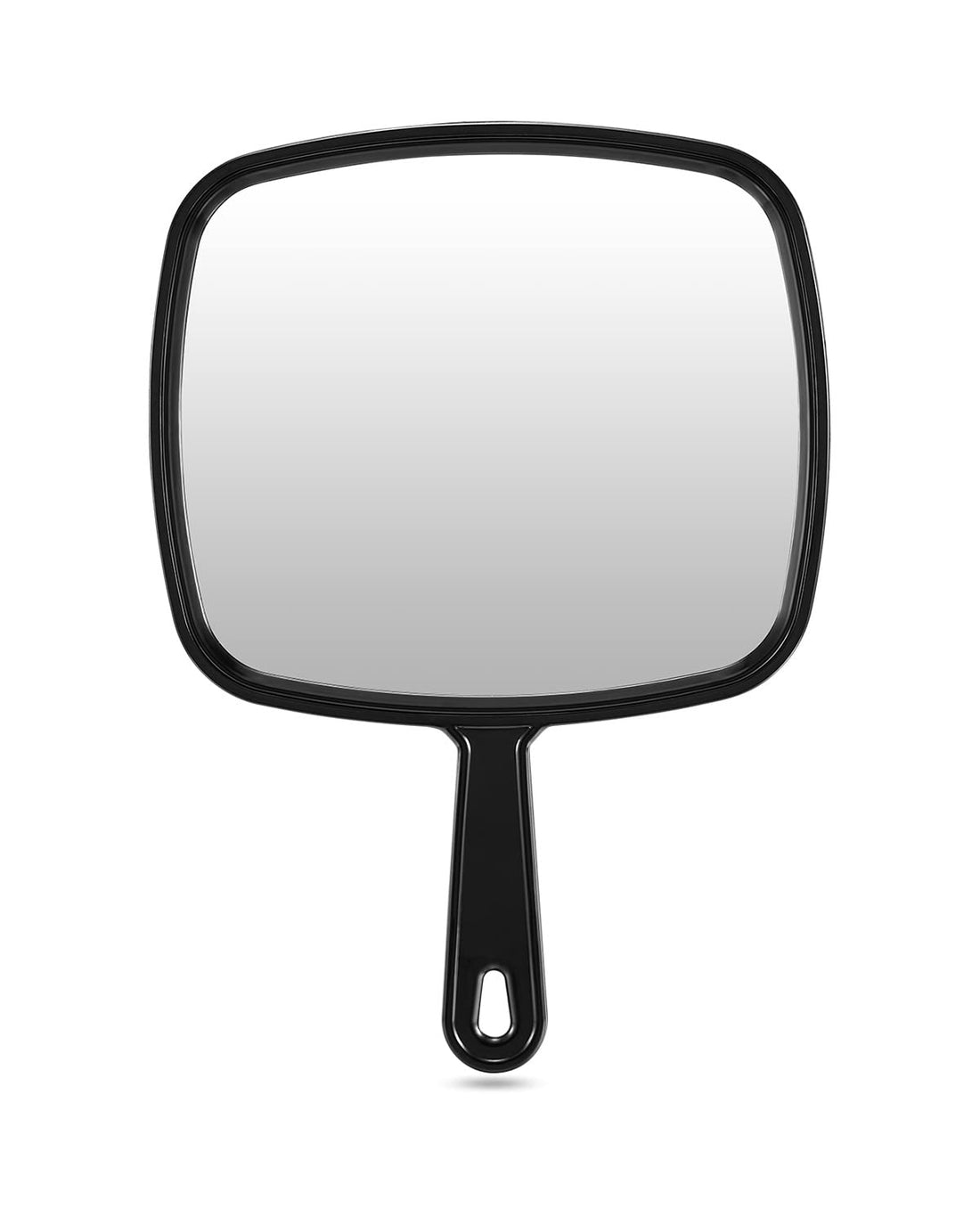 PROTECLE Extra Large Hand Mirror, Salon Barber Hairdressing Handheld Mirror with Handle (Square Black 9 x 12.4)