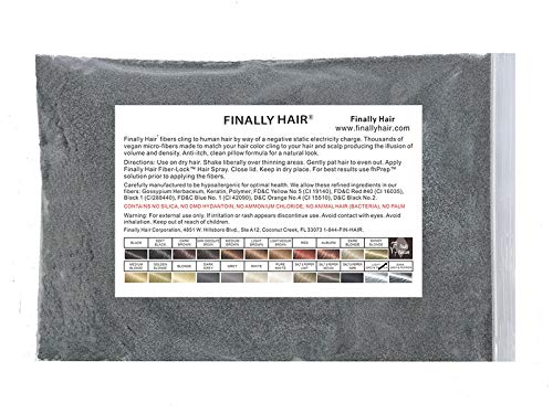Finally Hair Building Fiber Refill 100 Grams Light Salt & Pepper Hair Loss Concealing by