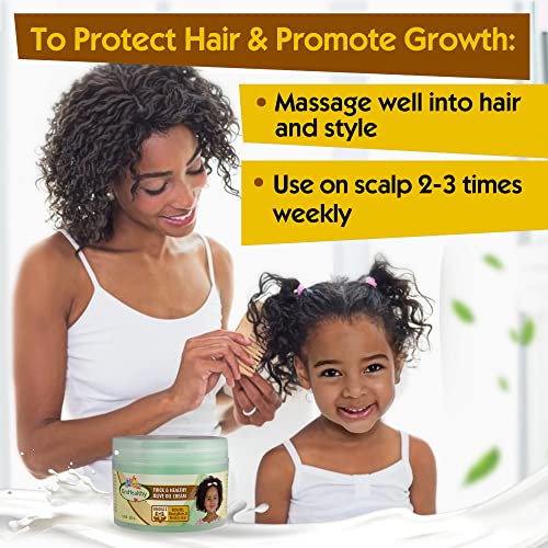 Sofn'Free n'Pretty GroHealthy Olive Oil Cream for Hair Growth - Reduces Breakage, Rebuilds, Strengthens & Protect Hairs for Healthy, Shiny, Longer, and Thicker - 8.8 oz (Pack of 1)