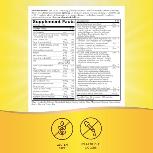 Nature's Way Alive! Men's Daily Ultra Multivitamin, Promotes Healthy Heart & Muscle Function*, with B-Vitamins Including Methylated B12, Gluten Free, 150 Tablets (Packaging May Vary)