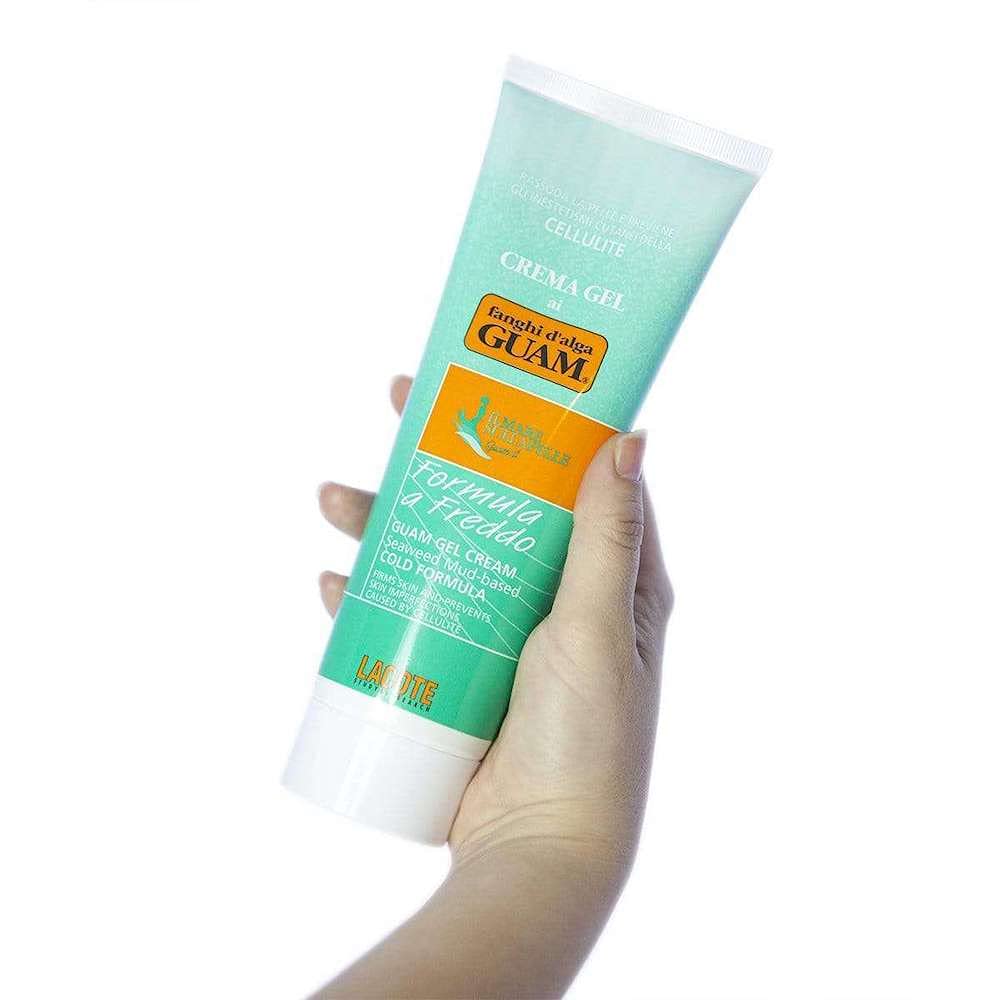 Guam Cooling Anti Cellulite Cream for Thighs and Legs, Natural Cellulite Treatment with Menthol and Seaweed, Best After Body Wrap, Skin Firming Cream Gel, 8.4 OZ