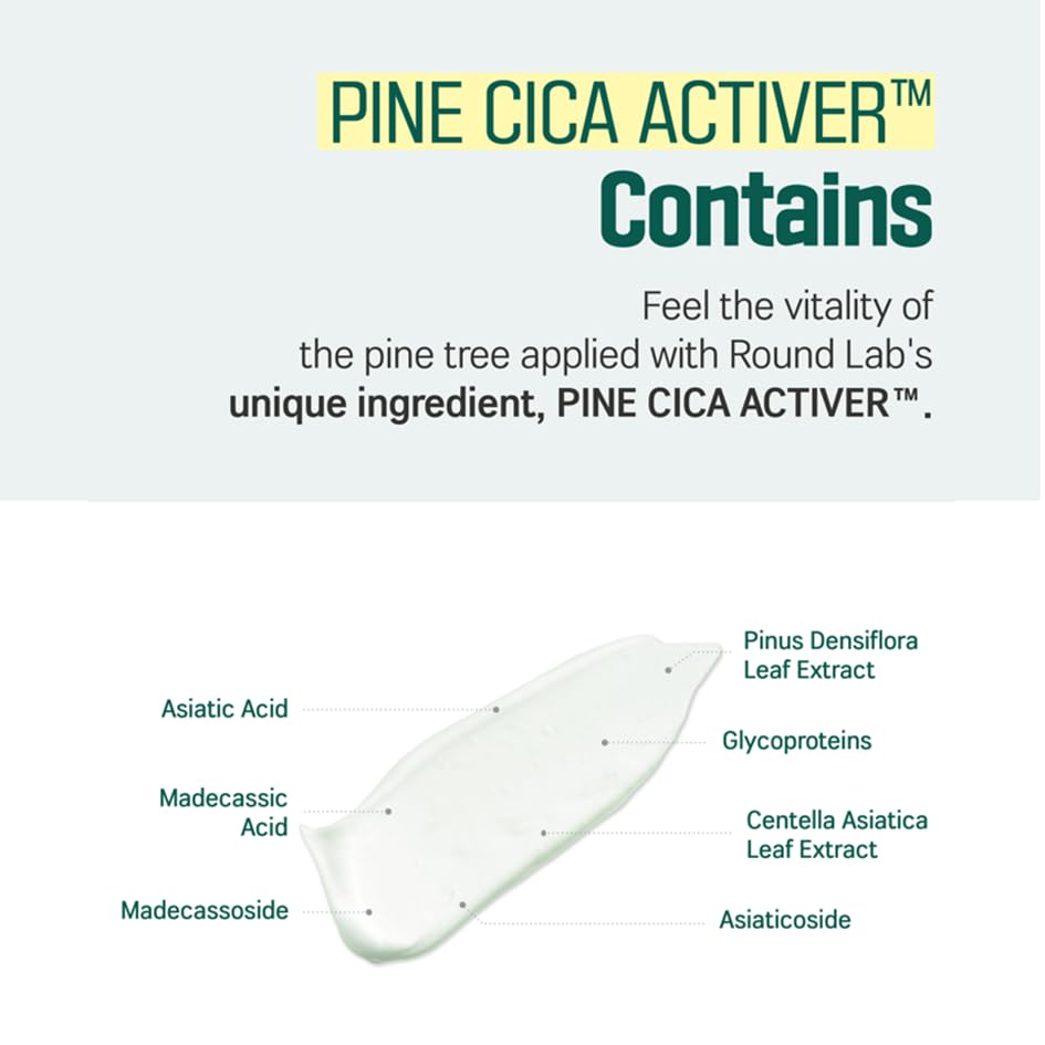 ROUND LAB Pine Calming Cica Cleanser 5.07 Fl Oz, Refreshing Face Wash for Acne-Prone Skin, Gentle Foam Facial Cleanser for Deep Cleansing and Pore Care, Suitable for Sensitive Skin, Korean Skin Care