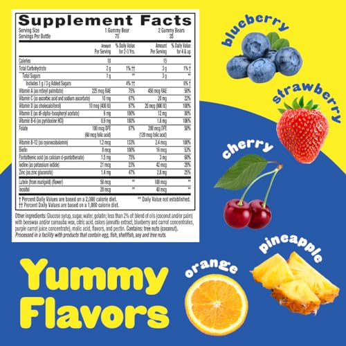 L’il Critters Gummy Vites Daily Gummy Multivitamin for Kids, Vitamin C, D3 for Immune Support Cherry, Strawberry, Orange, Pineapple and Blueberry Flavors, 70 Count Gummies