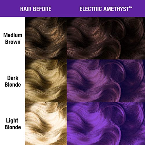 MANIC PANIC Electric Amethyst Hair Dye – Classic High Voltage - Semi-Permanent Hair Color - Medium Violet Purple With Blue Undertones - Vegan, PPD & Ammonia-Free - For Coloring Hair on Women & Men