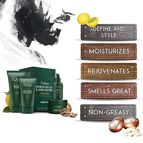 SheaMoisture Beard-Care Kit for Men, Includes Wash, Balm, Oil, Conditioner, Natural Shea Butter & Maracuja Oil, Great Gift
