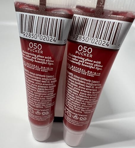 Burt's Bees Lip Shine, Pucker [050] 0.5 oz (Pack of 2)