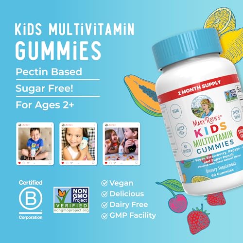 MaryRuth Organics Kids Vitamins | Multi | Sugar Free | 2 Month Supply | Kids Multivitamin Gummies for Ages 2+ | Multivitamin for Kids | Vitamins for Kids | Vegan | Only 1 Gummy a Day | 60 Count |
