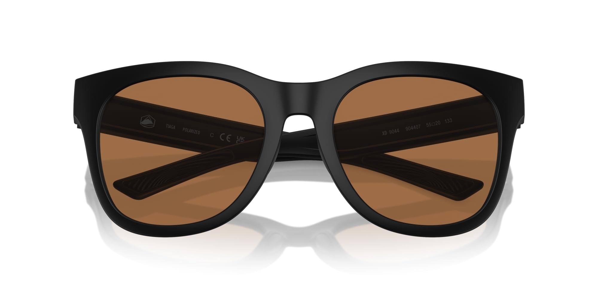 Native Eyewear Women's Tiaga Square Sunglasses, Matte Black/Brown Polarized, 55 mm