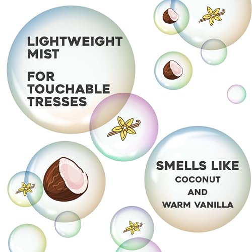 OGX Nourishing + Coconut Oil Weightless Hydrating Oil Hair Mist, Lightweight Leave-In Hair Treatment with Coconut Oil & Bamboo Extract, Paraben & Sulfate Surfactant-Free, 4 fl oz