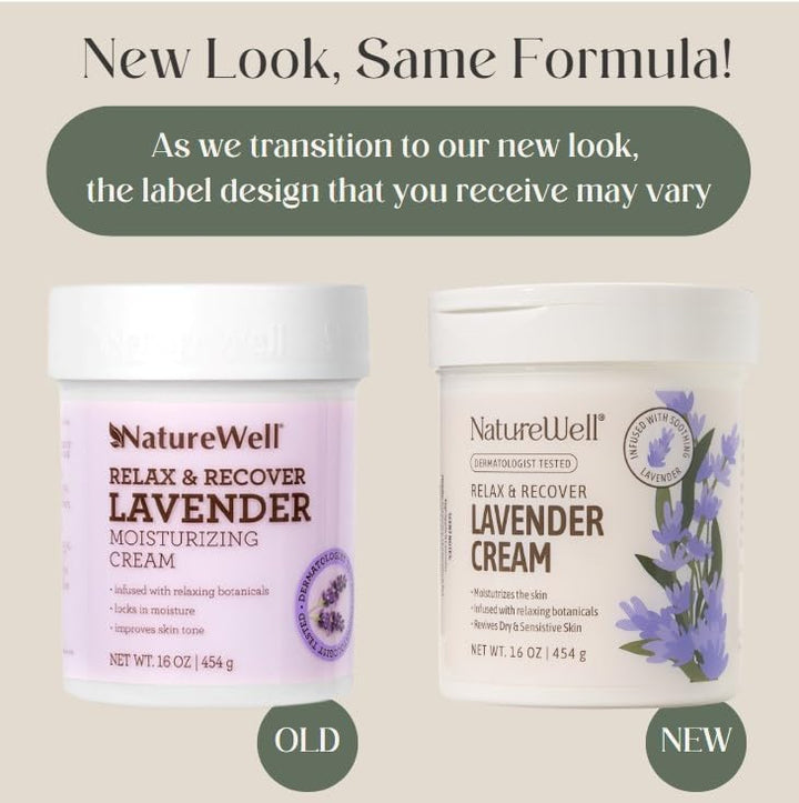NATURE WELL Lavender Smooth & Soften Moisturizing Cream For Face, Body, & Hands, Calming & Soothing, Infused With Natural Oils & Extracts, Restores Skin Moisture Barrier (16 Ounce (Pack of 1))