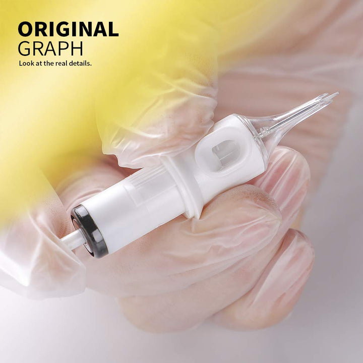 Hawink Tattoo Cartridge Needles #10 Bugpin 25 Curved/Round Magnum M-Taper 20PCS with Membrane Professional Disposable EN05C-20-1025RM