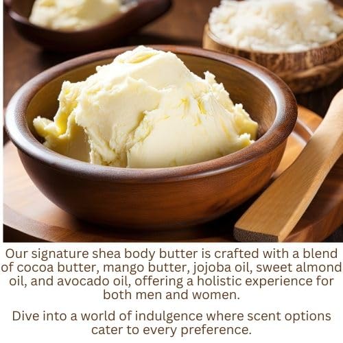 Shea Beck Body Butter Blend: Natural Shea, Cocoa, & Mango w/Jojoba Oil for Radiant Skin and Beard | Moisturizing (4 Oz, Jasmine)