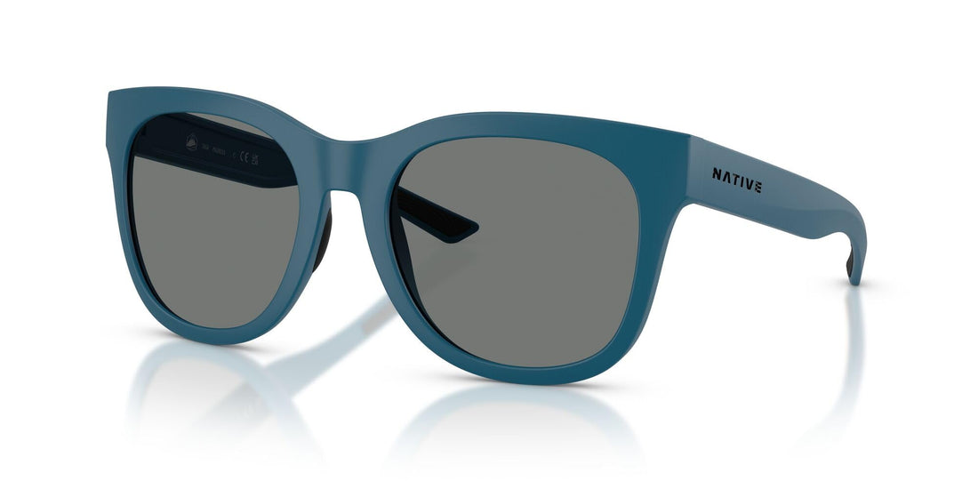 Native Tiaga Sunglasses, Overland Blue/Grey Polarized, 55 mm