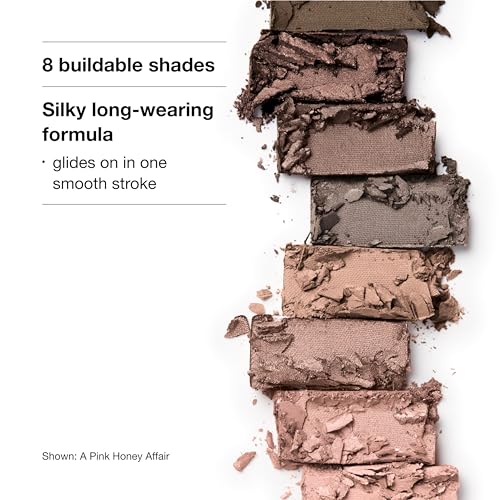 Clinique All About Shadow Eye Shadow Palette, 8 Silky + Buildable Shades | Safe For Sensitive Eyes, A Pink Honey Affair, 0.41 Ounce