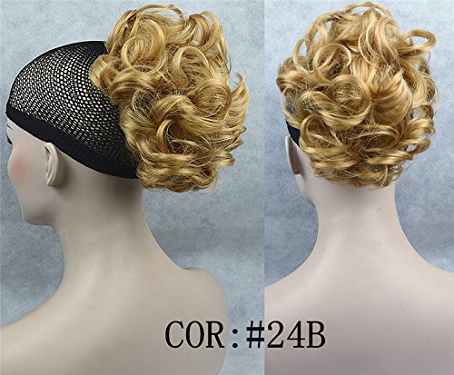 Lydell Short Ponytail Hair Extension Wavy Synthetic HairPiece with Jaw Claw (24B Light Butterscotch)