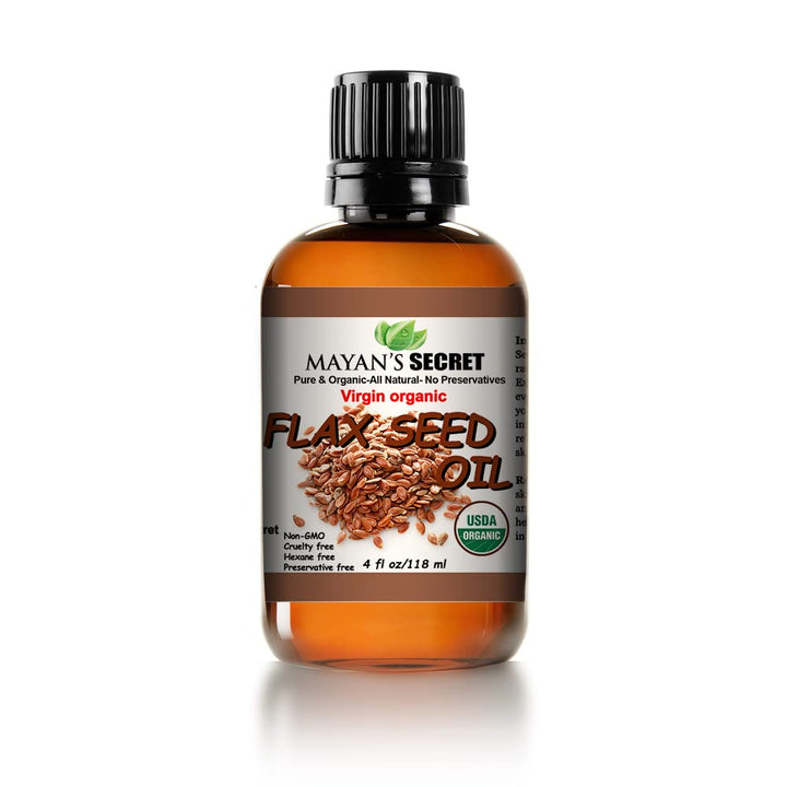 Mayan's Secret Pure Carrier and Essential oils for Skin Care, Hair, Body Moisturizer for Face-Anti Aging Skin Care (Flax Seed Oil Organic, 4oz)