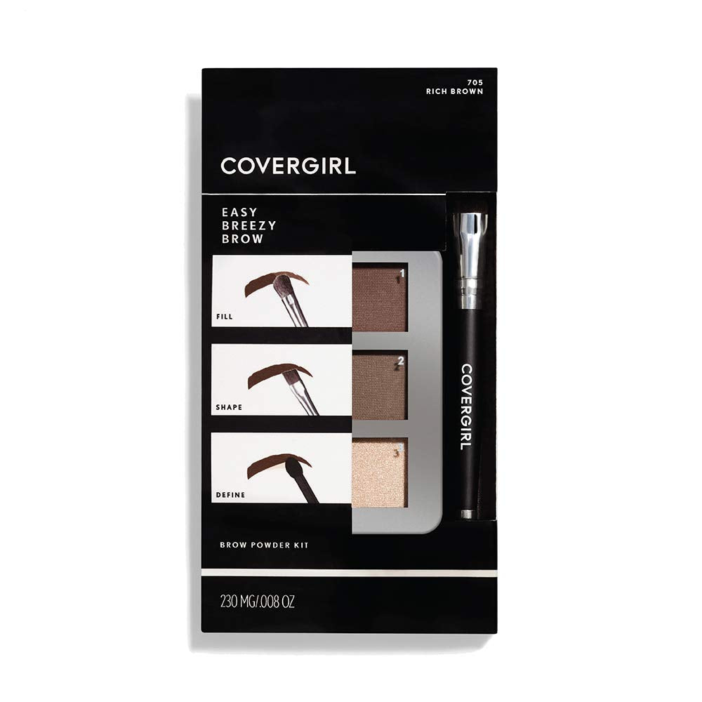 Covergirl Easy Breezy Brow Powder Kit, Rich Brown
