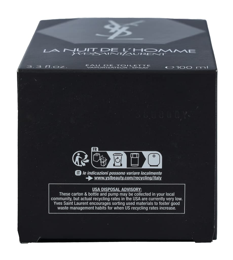 Yves Saint Laurent La Nuit De L'homme Cologne for Men, 3.4 Fluid Ounce
