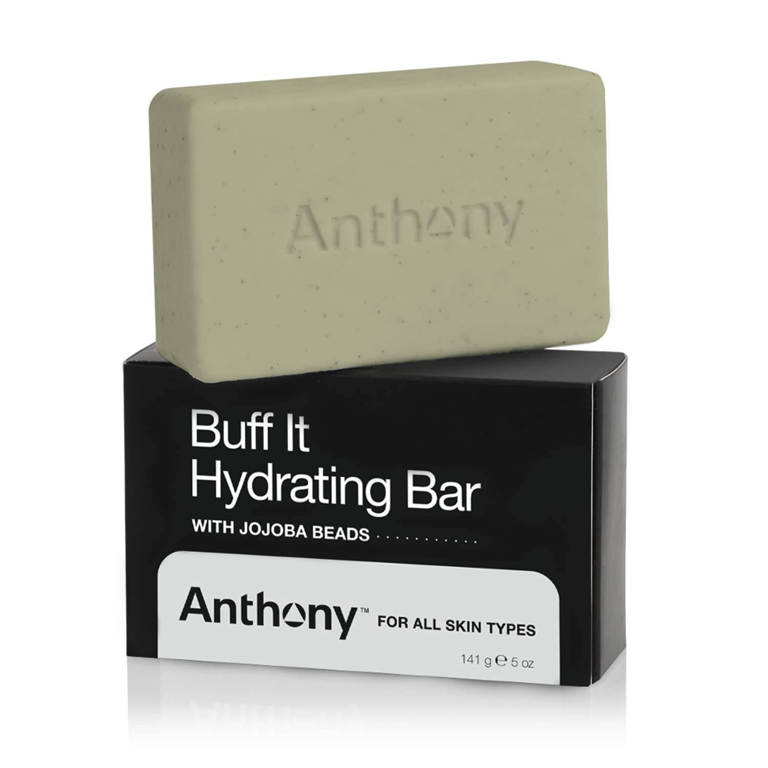Anthony Men's Buff It Hydrating Soap Bar, 5 Oz - Enriched with Jojoba Beads, Aloe Extract, Avocado & Coconut Oils for Hydrating & Nourishing Body Skin
