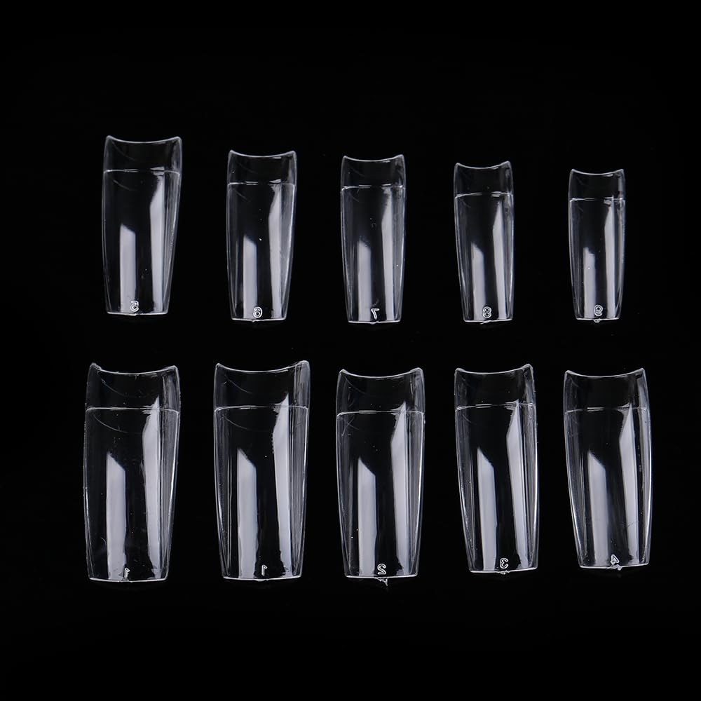 Yimart 500pcs Clear French Acrylic Style Artificial False Nails Half Tips with Box