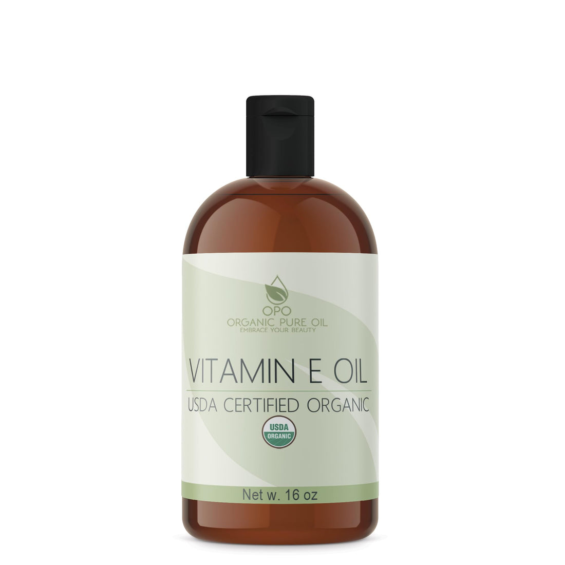 Vitamin E Oil - Organic, USDA Certified Organic, 43,000 IU, Natural Vegan Cruelty-Free Bulk Extra Strength for Face Skin Hair Body Eyelashes Locs Nails - Moisturizer DIY Cream Lotion (16 oz.)