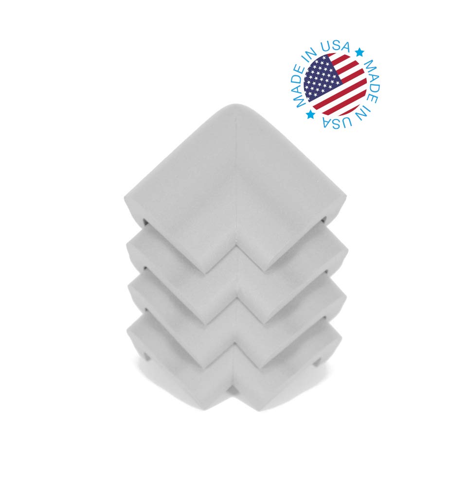 KidKusion Jumbo Corner Cushion | Made in USA | Taupe | 4 Pack | Furniture and Corner Protector