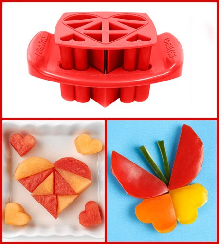 FunBites Food Cutter for Kids, Red Hearts