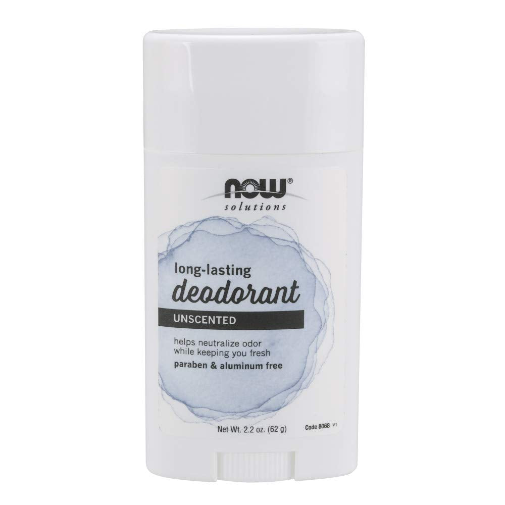NOW Solutions, Long Lasting Deodorant, Unscented, Paraben & Aluminum Free, 2.2-Ounce