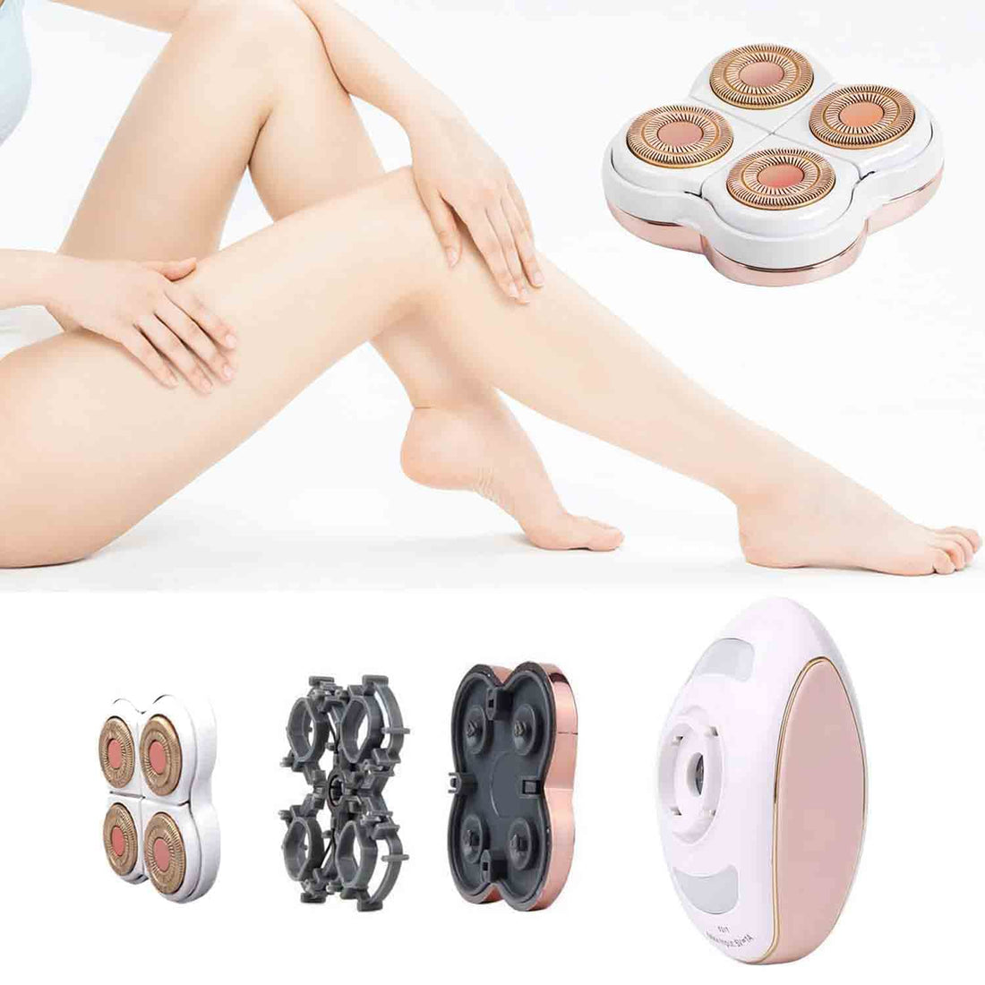 tuokiy Legs Hair Remover Replacement Heads for Finishing Touch Flawless Legs Women's Hair Remover Rose Gold