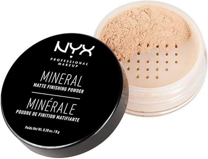 NYX PROFESSIONAL MAKEUP Mineral Matte Finishing Powder, Loose Setting Powder - Light/Medium
