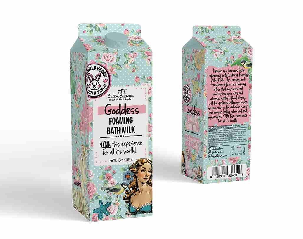 Bella & Bear Goddess Foaming Bath Milk - Gift for Women - Teens - Tweens - Vegan 12 oz