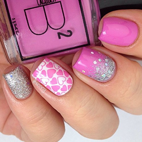 PUEEN Nail Art Stamp Collection Set 25F - NEW Unique Set of 25 Nailart Polish Stamping Manicure Image Plates Accessories Kit (Totaling 150 Images) - New Batch with Display & Storage Case-BH000019