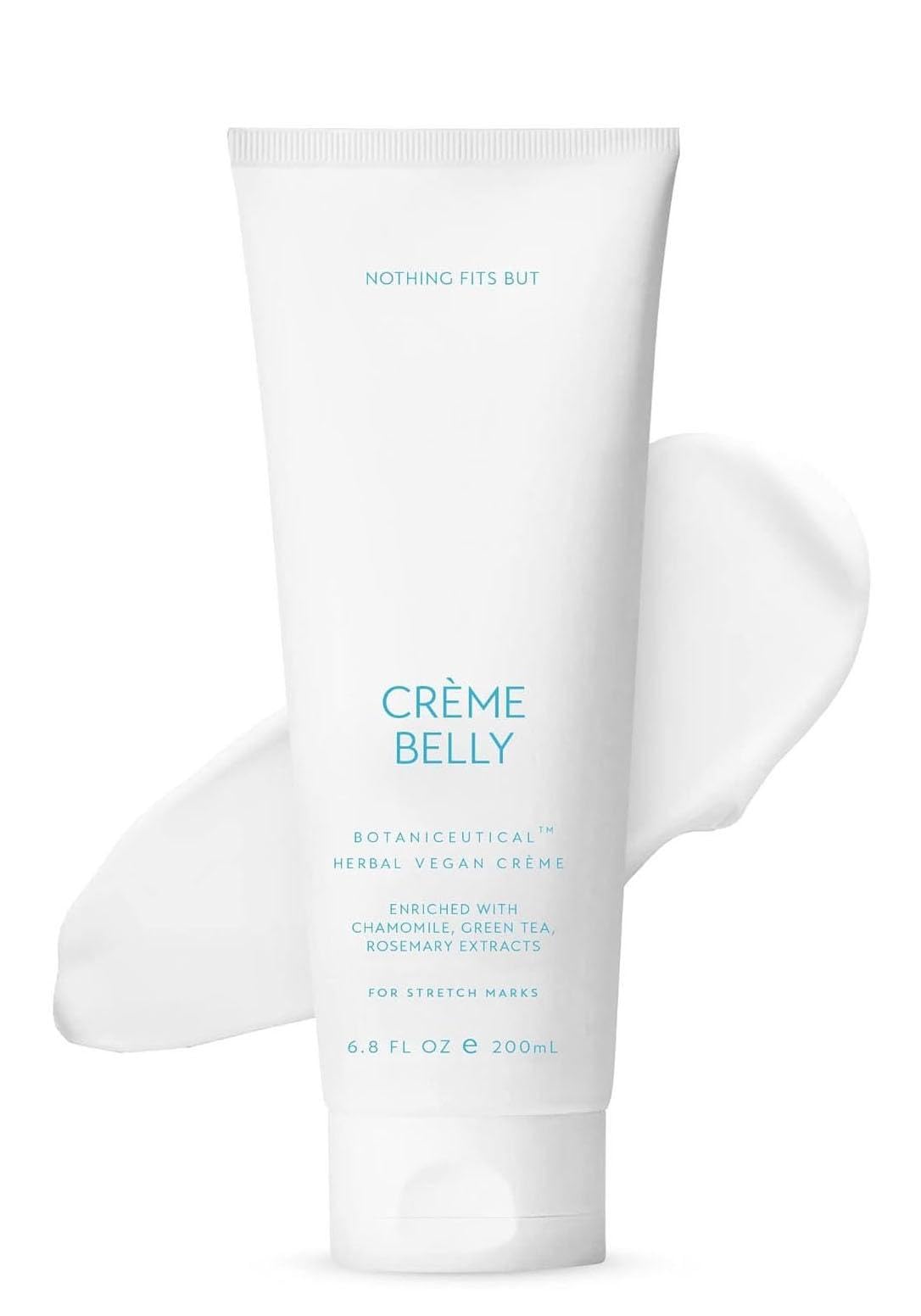 NOTHING FITS BUT Crème Belly Botaniceutical Maternity Herbal Vegan Cream for Stretch Marks Cream for Pregnancy with Rosemary, Green Tea and Chamomile Extracts (6.8 fl oz / 200ml)