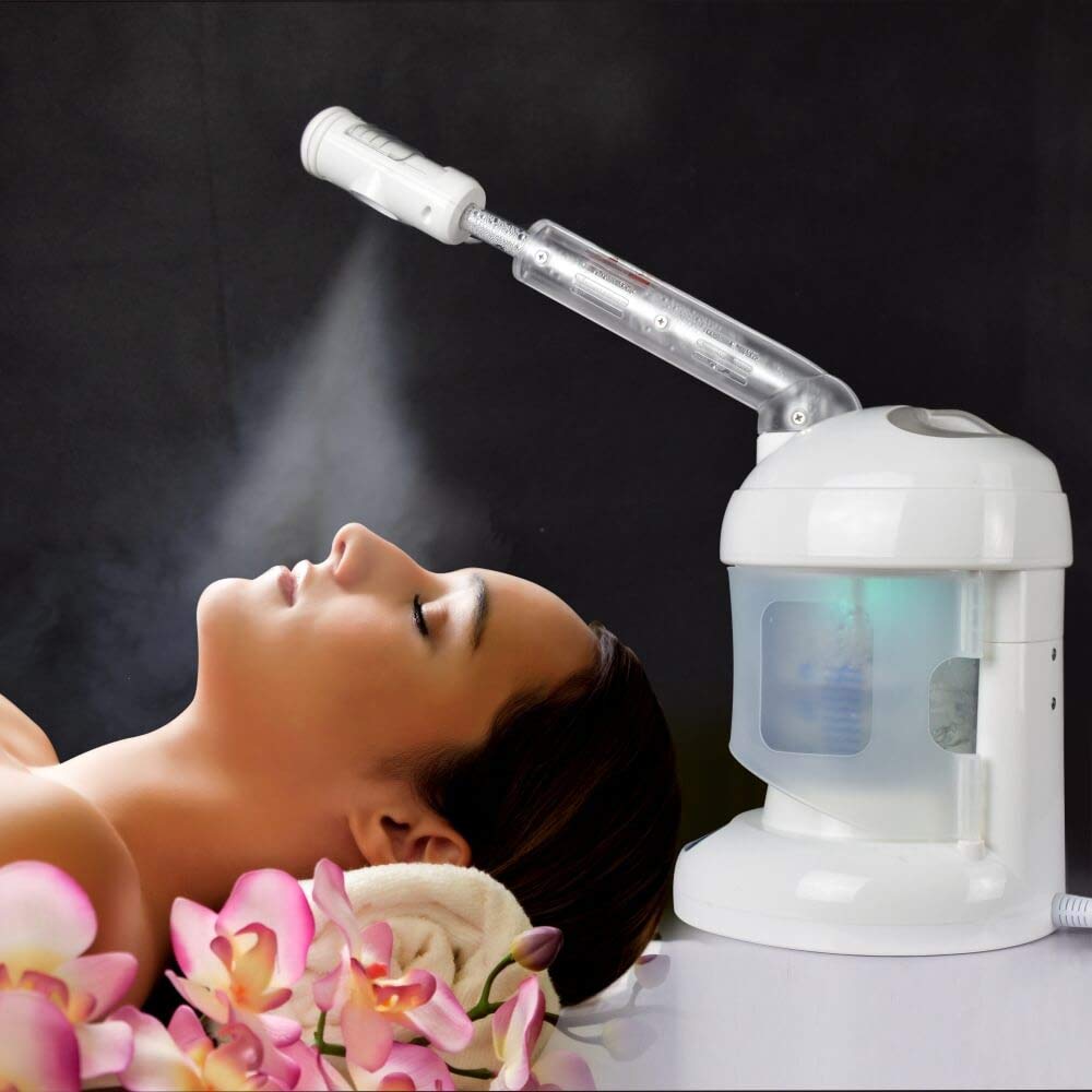 Kingsteam Facial Steamer, with Extendable Arm Ozone Table Top Mini Spa Face Steamer Design For Personal Care Use At Home or Salon, White