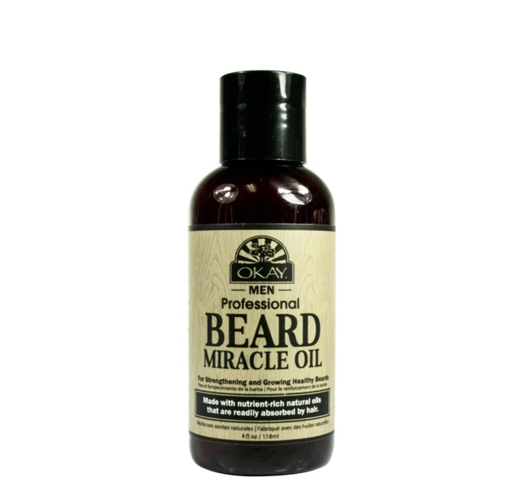 OKAY Men's Beard Miracle Oil, 4 Ounce