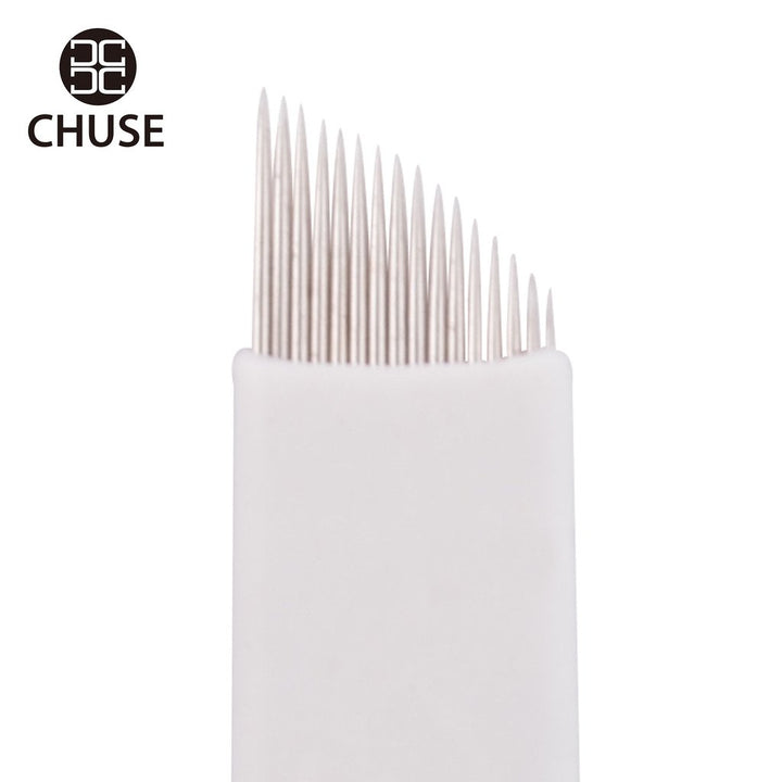 Chuse S16 50pcs Permanent Makeup Manual Eyebrow Tattoo Needle Curved Blade 16 Needles