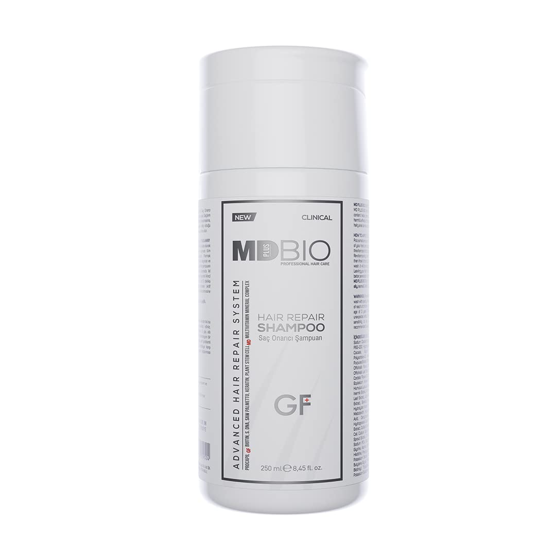 MD PLUS BIO Hair Regrowth Shampoo, Clinically Tested Repair Shampoo, Anti-Thinning Shampoo, Hair Loss Shampoo, Hair Thinning Therapy For Men & Women, Sulfate Free Paraben Free - 8.45 Fl Oz (250 ml)
