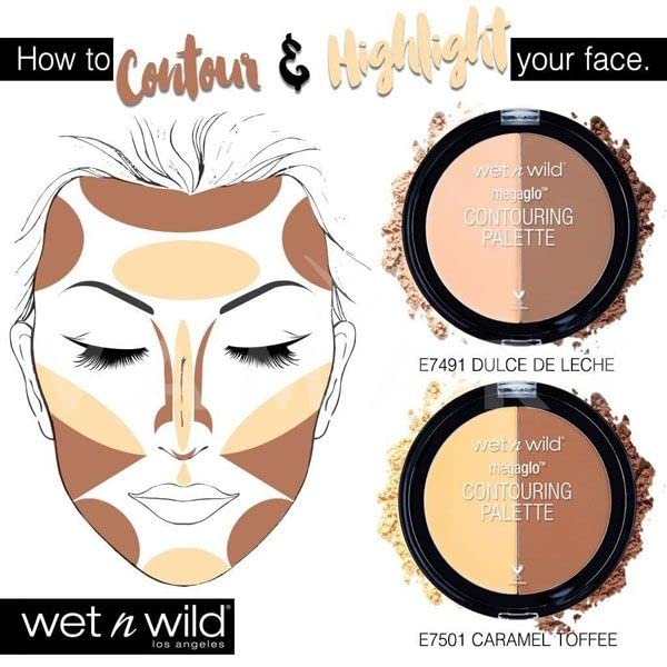 Wet n Wild Megaglo Contouring Palette (Contour), Dulce De Leche, Contouring Powder Face Kit | Flawlessly Sculpted Face Paraben & Cruelty-12.5g