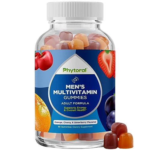 Phytoral Natural Multivitamin for Men Gummies with Zinc - Men’s Multivitamin Gummy with Vitamin D C A & Biotin - Mens Multivitamins Gummies Vitamin B6 & B12 for Full Mens Health Supplement