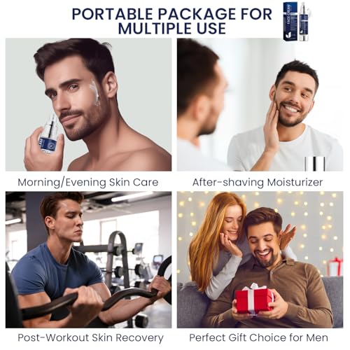 Uttse 6-in-1 Mens Face Moisturizer: Face Cream for Men - Reduce the Look of Eye Bags, Dark Circles, and Puffiness - Skin Care for Men - 1.7 fl oz