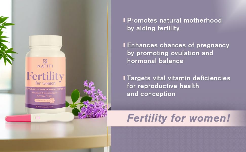 Natifi Conception Fertility Prenatal Vitamins Regulate Cycles, Balance Hormones, Aid Ovulation. Conception Multivitamin for Women. Healthier Pregnancy -60 Capsules- Folic Acid, Myo Inositol, Vitex.