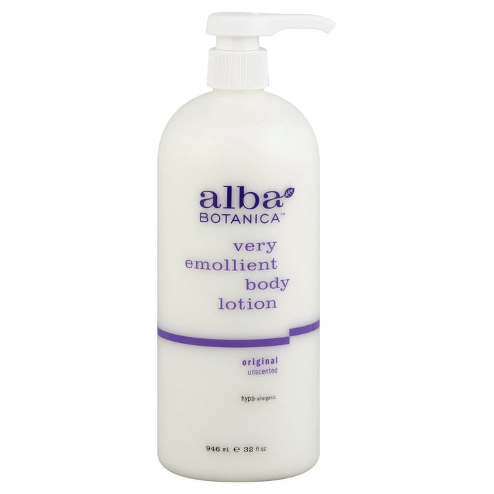 Alba Botanica Very Emollient Body Lotion -Original Unscented, 32 Ounce (Pack of 6)